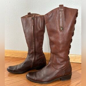 Matisse Dark Brown Leather Heeled Boots